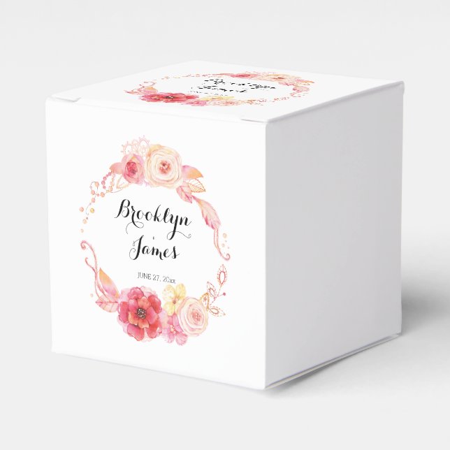 Elegante Gastgeschenk Hochzeiten mit Kranz Geschenkschachtel (Vorderseite)