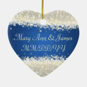 Elegante Gastgeschenk Hochzeits-Blendungs-Glitzern Keramik Ornament