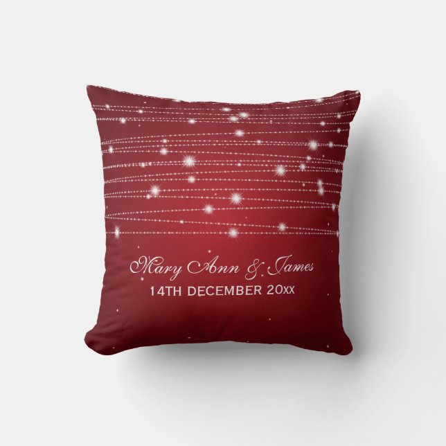 Elegante Gastgeschenk Hochzeits-funkelnde Linien Kissen (Vorderseite)