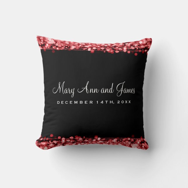 Elegante Gastgeschenk Hochzeits-Party-Glitzern rot Kissen (Vorderseite)