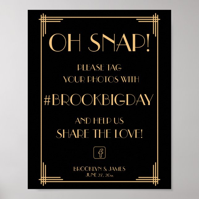 Élégante Gatsby Art Déco Noir (Devant)