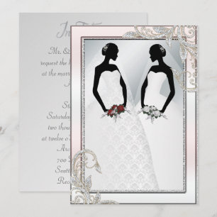 Elegante Gay Silver Hochzeit Einladung