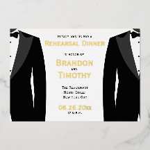 Elegante Gay Wedding Probe Real Gold Foil Card
