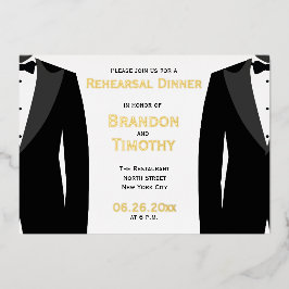 Elegante Gay Wedding Probe Real Gold Foil Card Folieneinladung