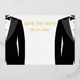 Elegante Gay Wedding rettet das Datum des wahren G Folieneinladung