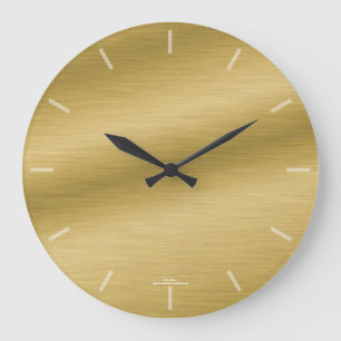 Elegante gebürstete Goldblick-Uhr Große Wanduhr
