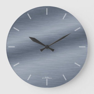 Elegante gebürstete Stainles Stahlblick-Uhr Große Wanduhr