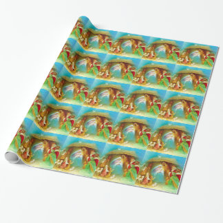 Elegante Geburt Christisszene, Mary Jesus Joseph Geschenkpapier