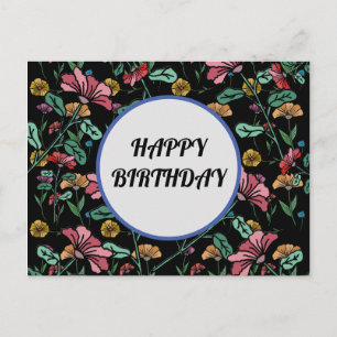 Elegante Geburtstagsgrußkarte mit Blumenmotiv Postkarte
