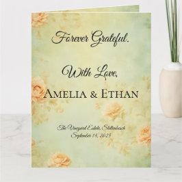 Elegante geklappte Hochzeit Dankeschön-Karte Dankeskarte