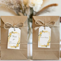 Elegante gelbe Aquarell-Blumen-Brautparty
