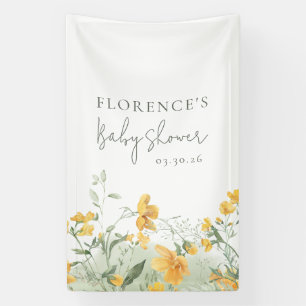 Elegante gelbe Blumen-Baby-Party Banner