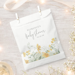 Elegante gelbe Blumen-Baby-Party Geschenktütchen