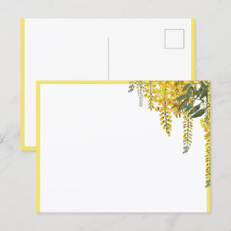 Elegante gelbe Blumen Botanik-Postkarte Postkarte