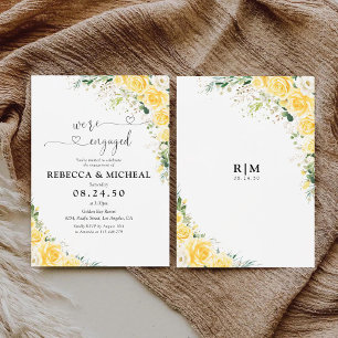 Elegante gelbe Blumen-Engagement-Party-Schaumstoff Einladung