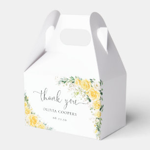 Elegante gelbe Blumen-Geschenkbox für Baby-Party M Geschenkschachtel