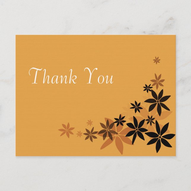 Elegante gelbe Blumen Hochzeit danke Postcard. Postkarte (Vorderseite)