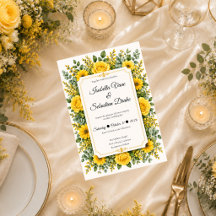 Elegante gelbe Blumenhochzeit