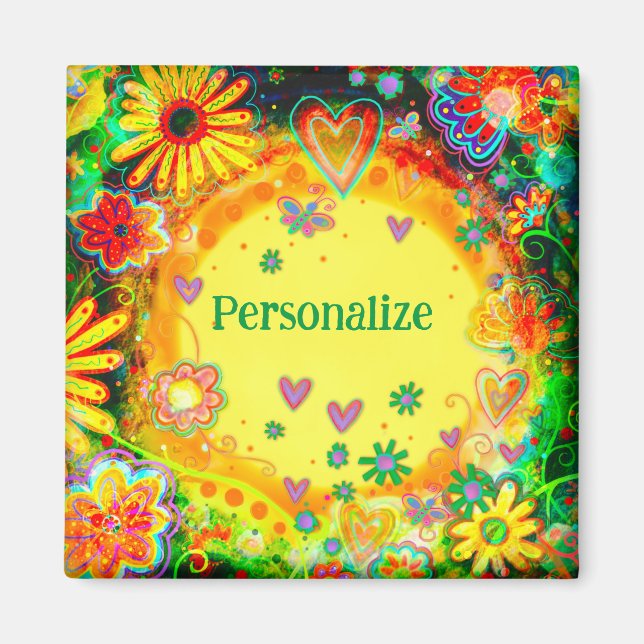 Elegante, gelbe Blüte - individuelle Inspirivity Magnet (Vorne)