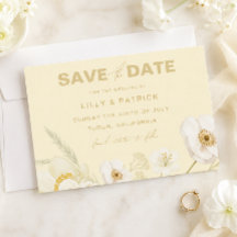 Elegante gelbe botanische moderne Hochzeit