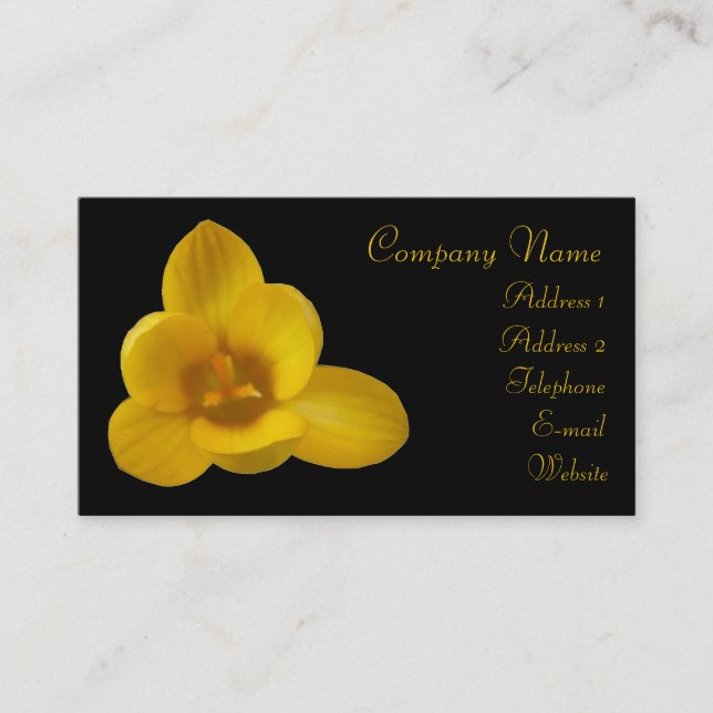 Elegante gelbe Crocus Custom Business Card Visitenkarte (Vorderseite)