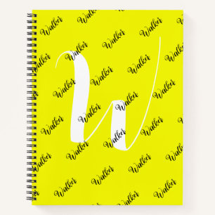 Elegante gelbe Farbe - anfänglicher Name monogramm Notizbuch