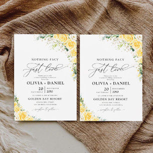 Elegante gelbe florale Hochzeitseinladung Einladung