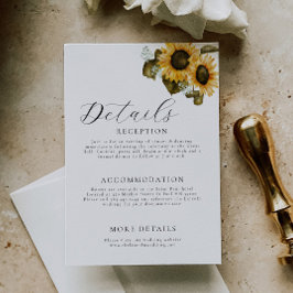 Elegante gelbe florale Hochzeitskarte Begleitkarte