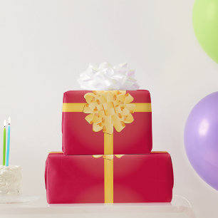 Elegante gelbe Gold-Pompom-Geschenkschleife Geschenkpapier