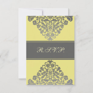 elegante "gelbe Hochzeit RSVP Standard 3,5 x 5 Karte