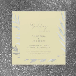 Elegante gelbe Hochzeit - Save-the-Date-Karte Magneteinladung