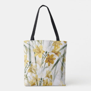 Elegante gelbe Lilien Aquarell Tasche
