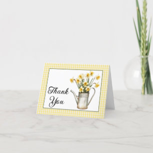 Elegante gelbe Narzissen Blumen-Wasserkanne zum Ge Dankeskarte