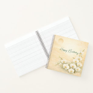 Elegante gelbe Orchideen-Geburtstag Notizbuch