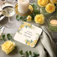 Elegante gelbe Rosen-Blumen-Geburtstagsfeier