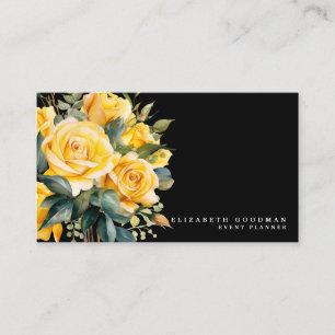 Elegante gelbe Rosen Blumen Visitenkarten Visitenkarte