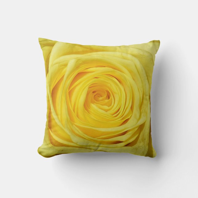 Elegante gelbe Rosen-Sammlung Kissen (Vorderseite)