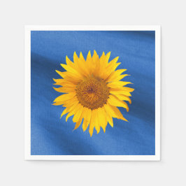 Elegante Gelbe Sonnenblume auf Royal Blue Wedding Serviette