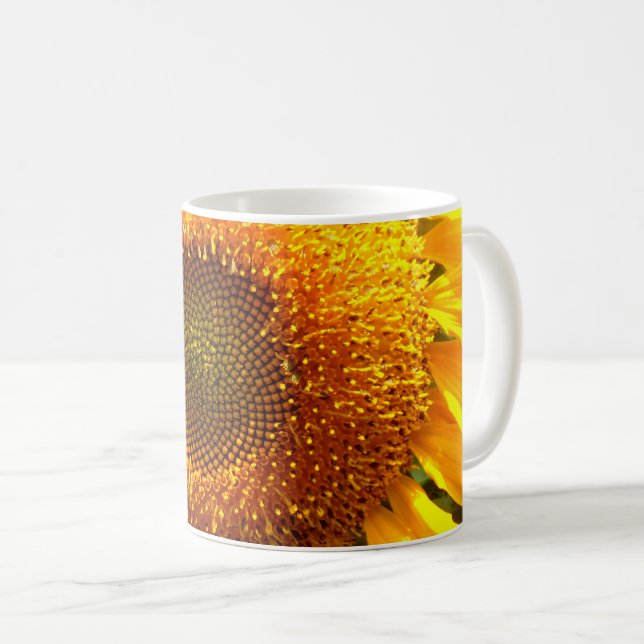 Elegante gelbe Sonnenblume Kaffeetasse (VorderseiteRechts)