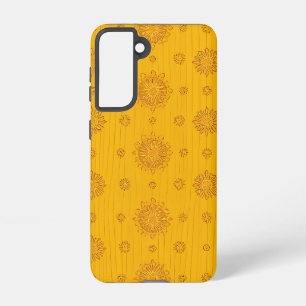 Elegante gelbe Sonnencreme-Textur mit Blumenmuster Samsung Galaxy Hülle