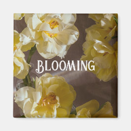 Elegante gelbe Tulpen-Blumenkunst Magnet