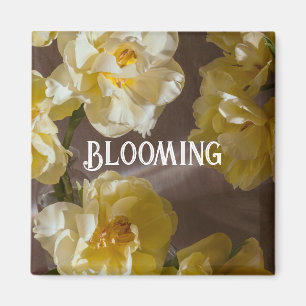 Elegante gelbe Tulpen-Blumenkunst Magnet