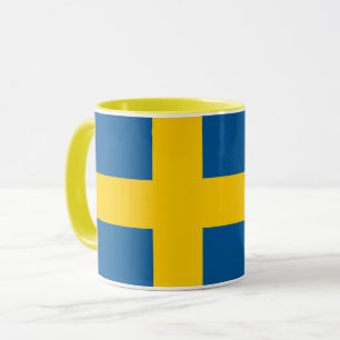 Elegante gelbe und blaue schwedische Flagge Tasse