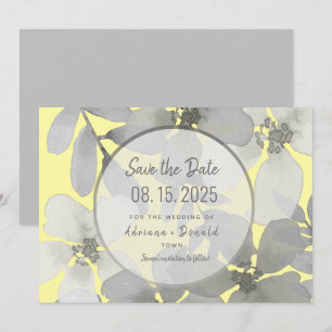 Elegante gelbe und graue Hochzeit Save The Date