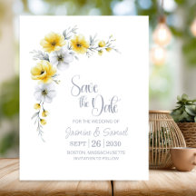 Elegante gelbe und weiße Blumenhochzeit