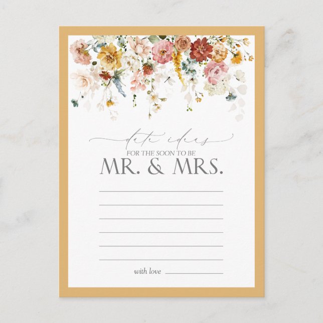 Elegante, gelbe Wildblume Wasserfarben Postkarte (Vorderseite)