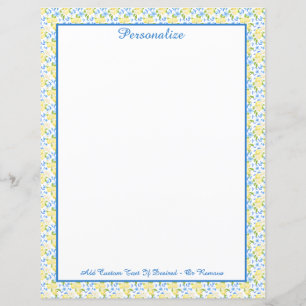 Elegante gelbe Zitronenfrucht blaue Rebe Personali