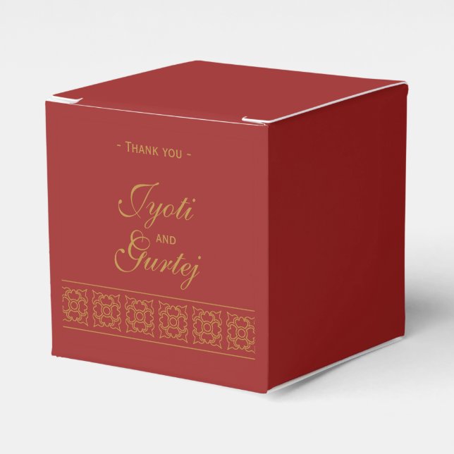 Elegante Gemusterte indische Hochzeit Geschenkschachtel (Vorderseite)