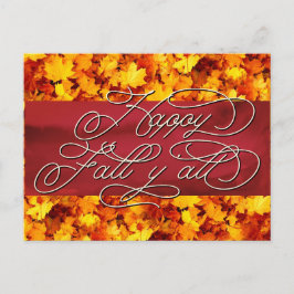 Elegante gemütliche Herbstwochen Zitat glücklich F Postkarte