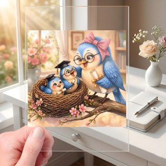 Elegante gemütliche Nest-Abschluss-Einladung Acryleinladungen